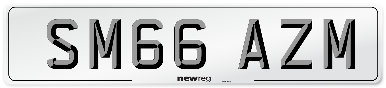 SM66 AZM Number Plate from New Reg